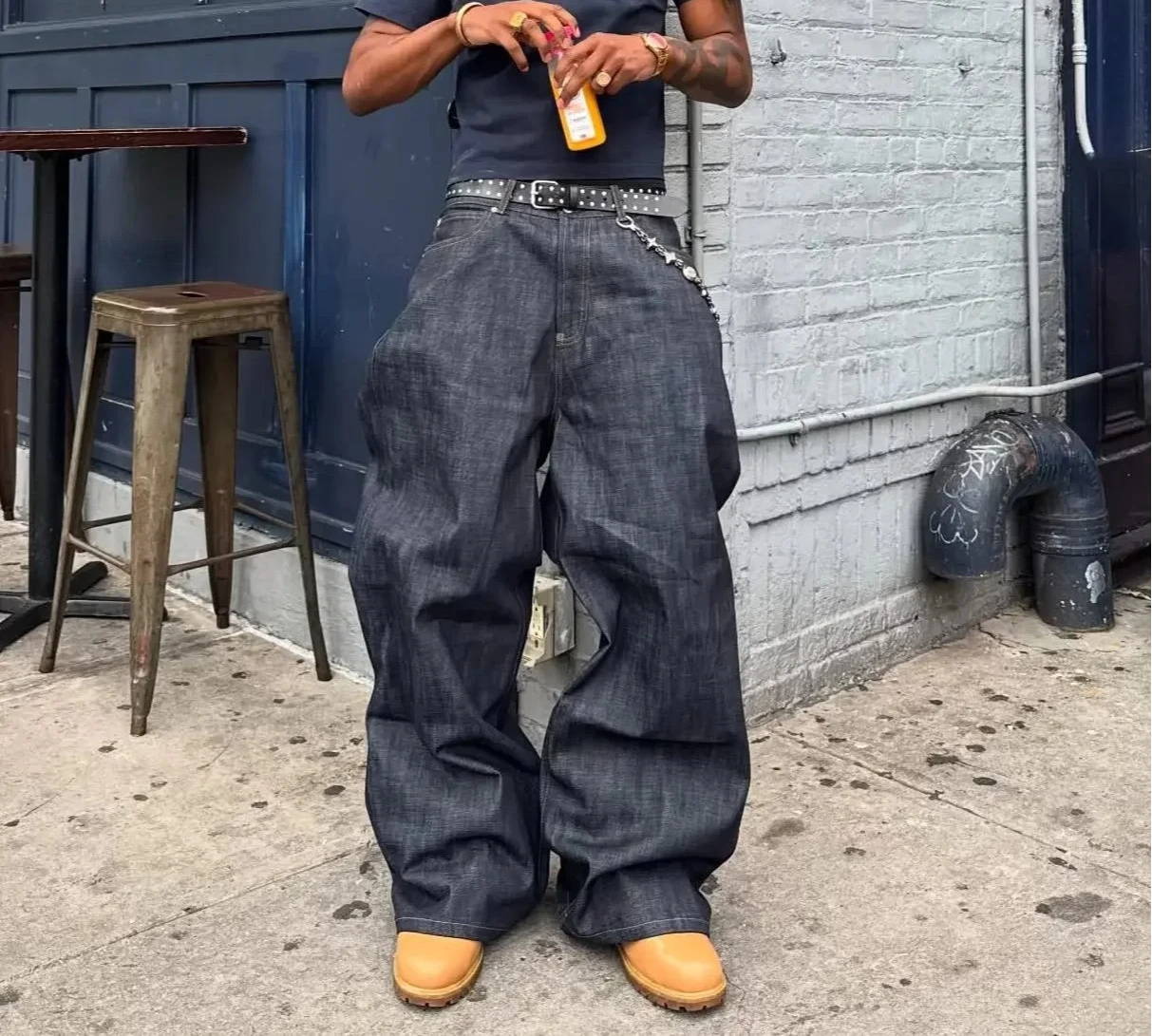 American retro nofaith red edge red ear loose scimitar original cow jeans