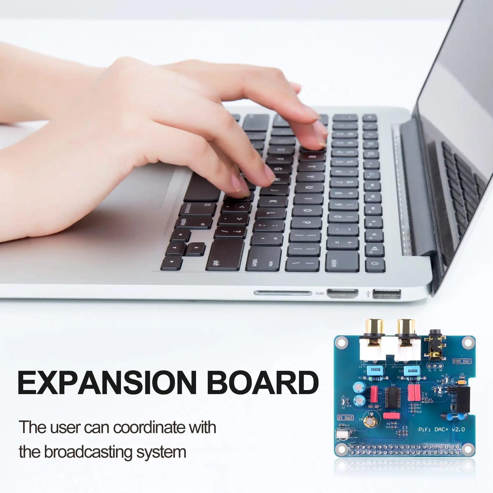 ABDW-PIFI Digi DAC+ HIFI DAC Audio Sound Card Module I2S Interface For Raspberry Pi 3 2 Model B B+ Digital Audio Card Pinboard V view 3