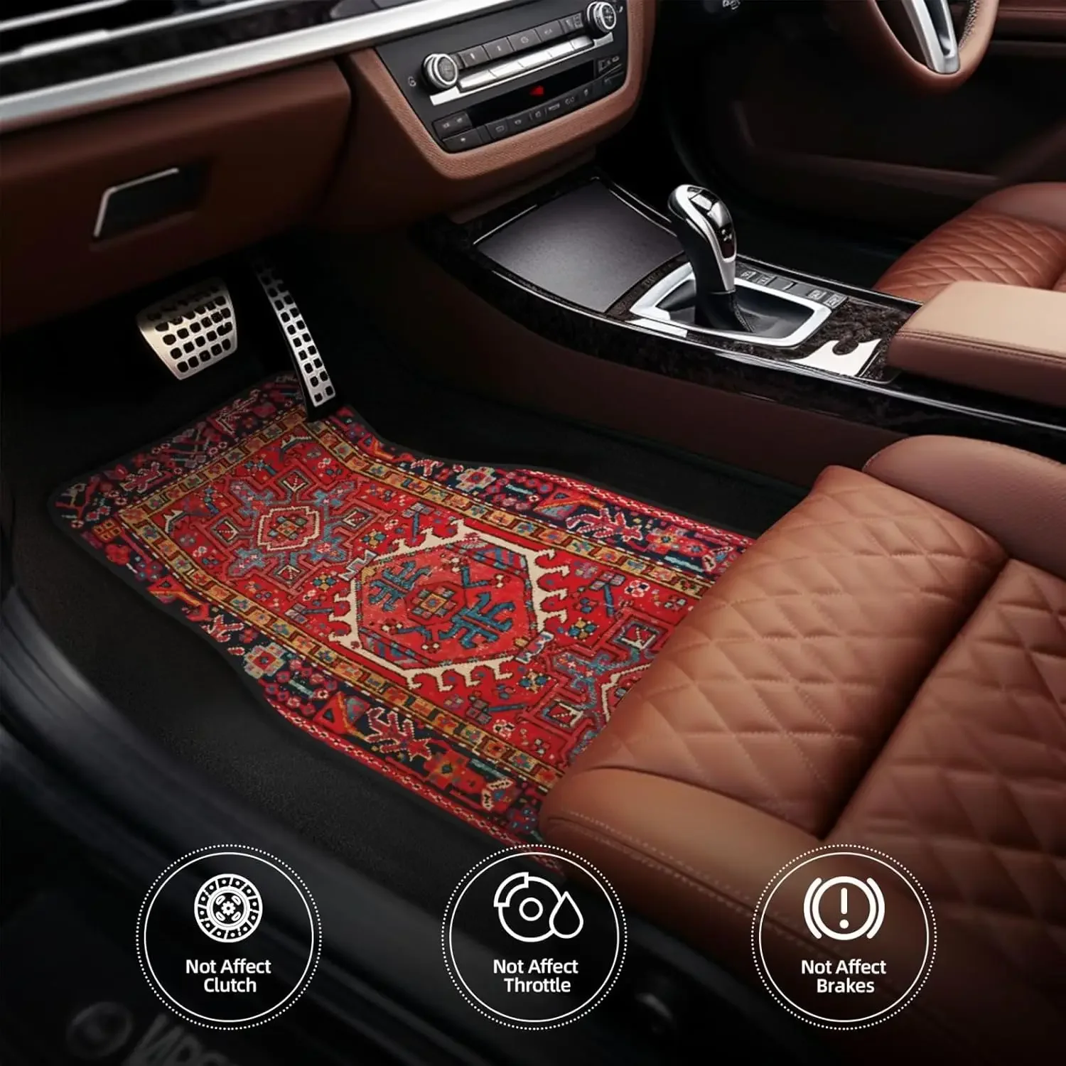 Decorative Oriental Turkish Carpet Car Floor Mats 4pcs All Vehicles