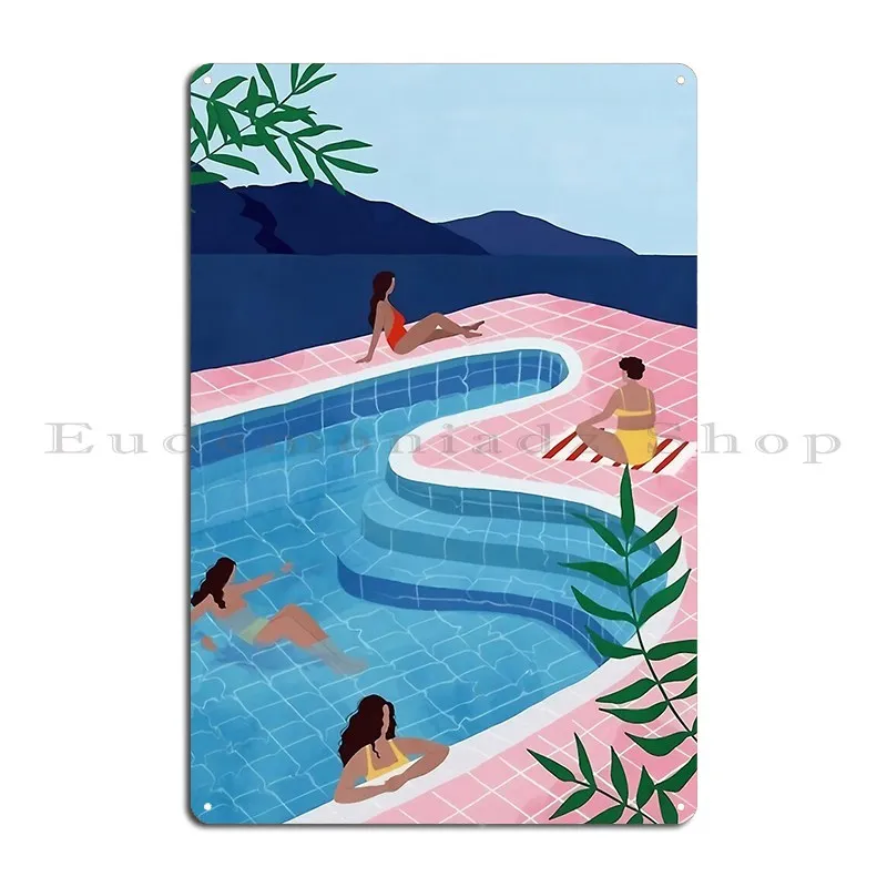 Pool Ladies David Hockney Metal Plaque Poster Classic Bar Vintage Cave Designs Tin Sign Poster