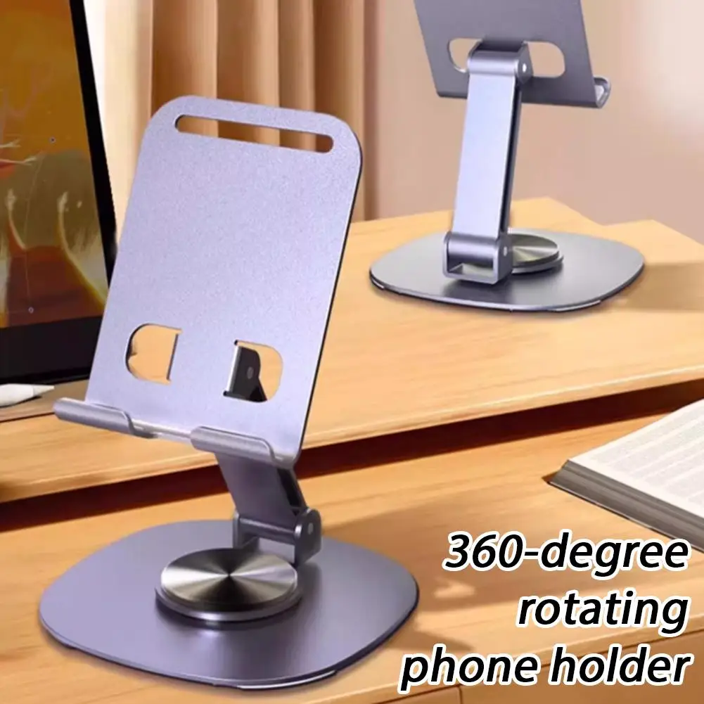 

360° Rotating Table Cell Phone Holder for iPad Tablet Universal Desktop Support Stand Up to 12" Height Adjustable Phone Hol X5L5