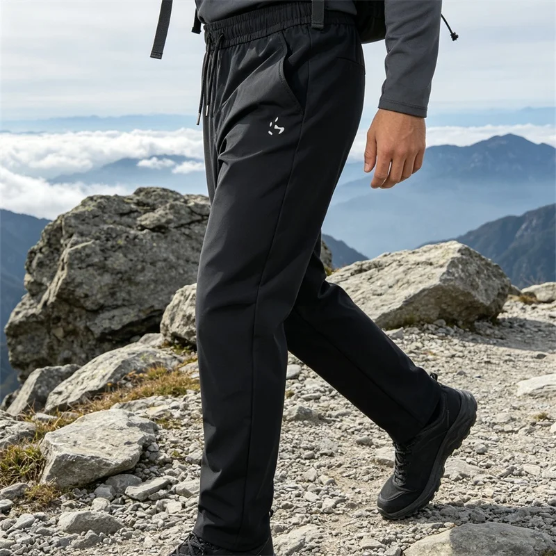 Outdoor Fleece Lined Pants Men's Own Knee Pads Warmth Locking Autumn Winter Straight Leg Casual Trousers for Couples