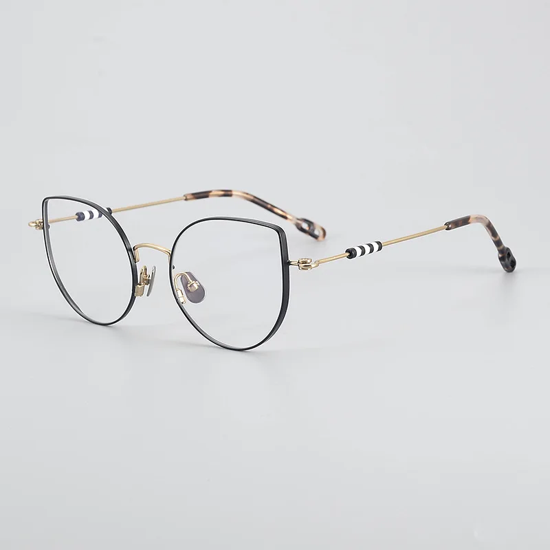 

Trendy Cat Eye Large Size Reading Glasses Women'S Luxury Ultralight Titanium Frame Myopia Optical Eyeglasses∣Home & Office Use