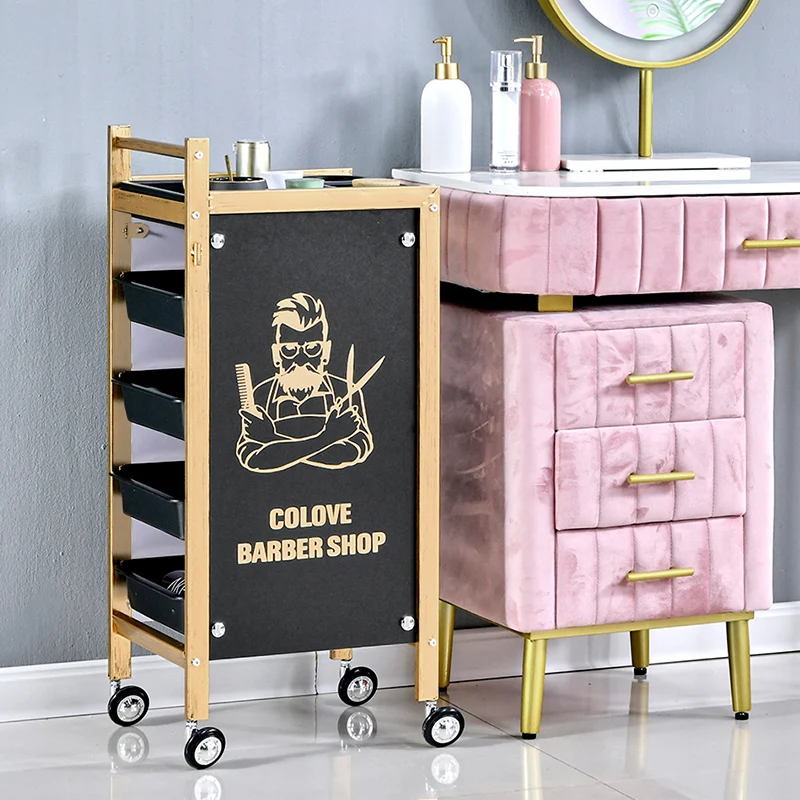 

Storage Hair Salon Trolley Station Welding Lashes Beauty Hospital Trolley Cart Dental Carrello Con Ruote Furniture ZT50ST