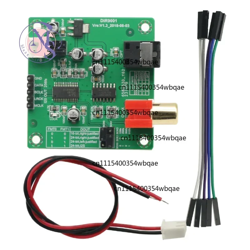 ZOCI-FOR-DIR9001 Module Fiber Coaxial Receiver SPDIF to I2S 24Bit 96KHz DAC Board, Replacement Parts