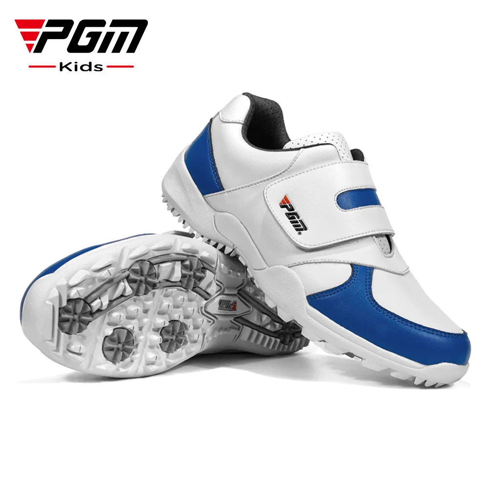 PGM Kids Golf Shoes Non Slip Rubber Sole Breathable Ultra Fiber Leather Multi Colors for Boys Girls