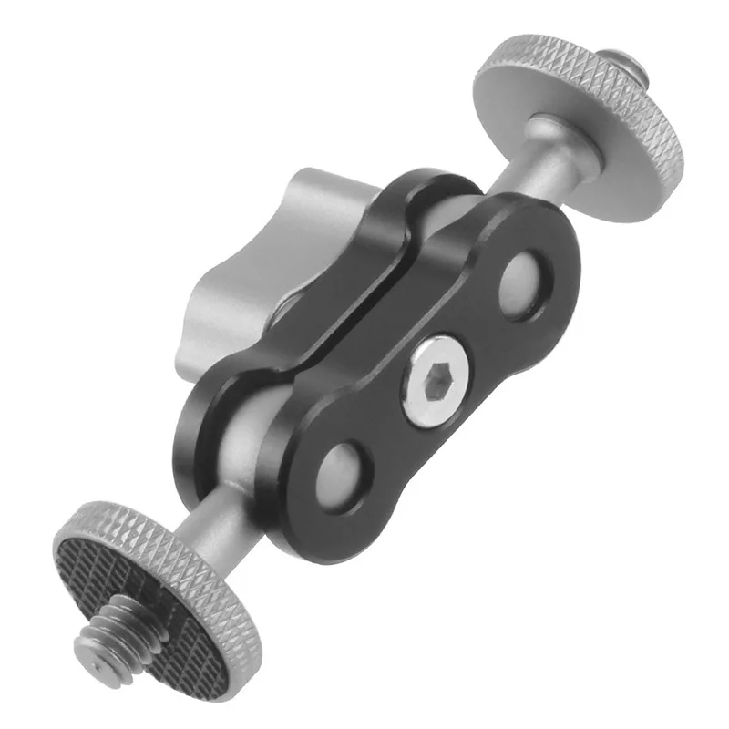 Brazo mágico de doble cabeza de bola con bola 360 de 15 mm °   Soporte extensible de tornillo de 1/4 pulgadas para cámara Gopro DSLR, Monitor, luz de vídeo, micrófono, trípode