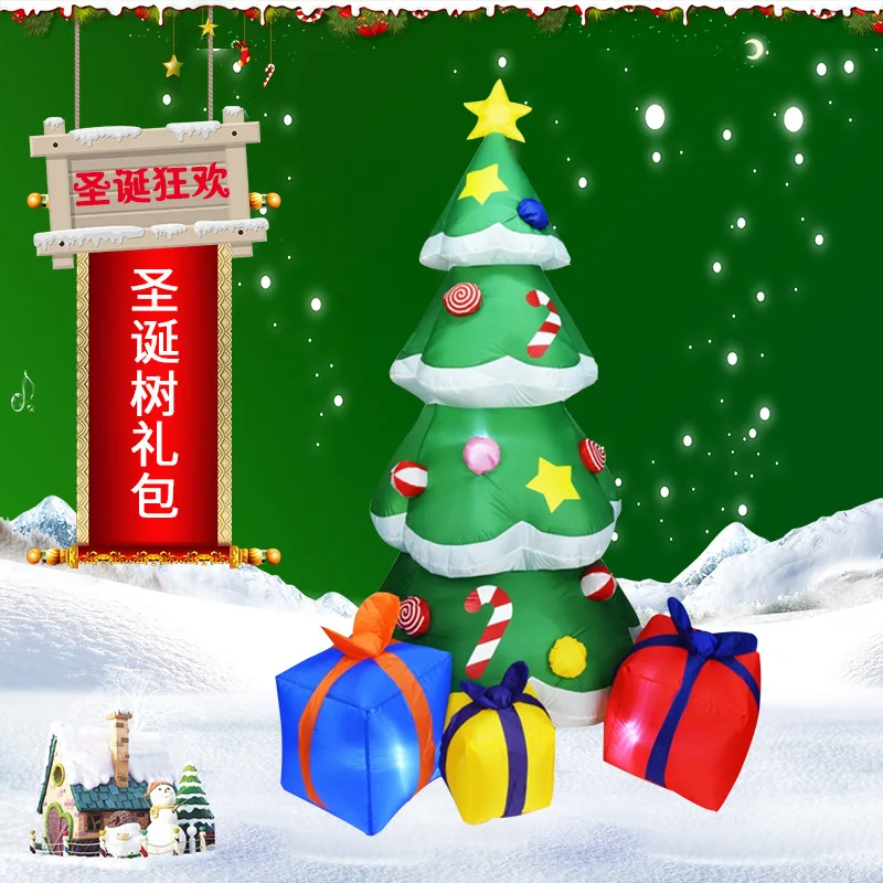 

1.8M Inflatable Christmas Tree Creative Courtyard Decoration with EU/US Plug Inflatable Toy for Yard Outdoor Inflatable Toy