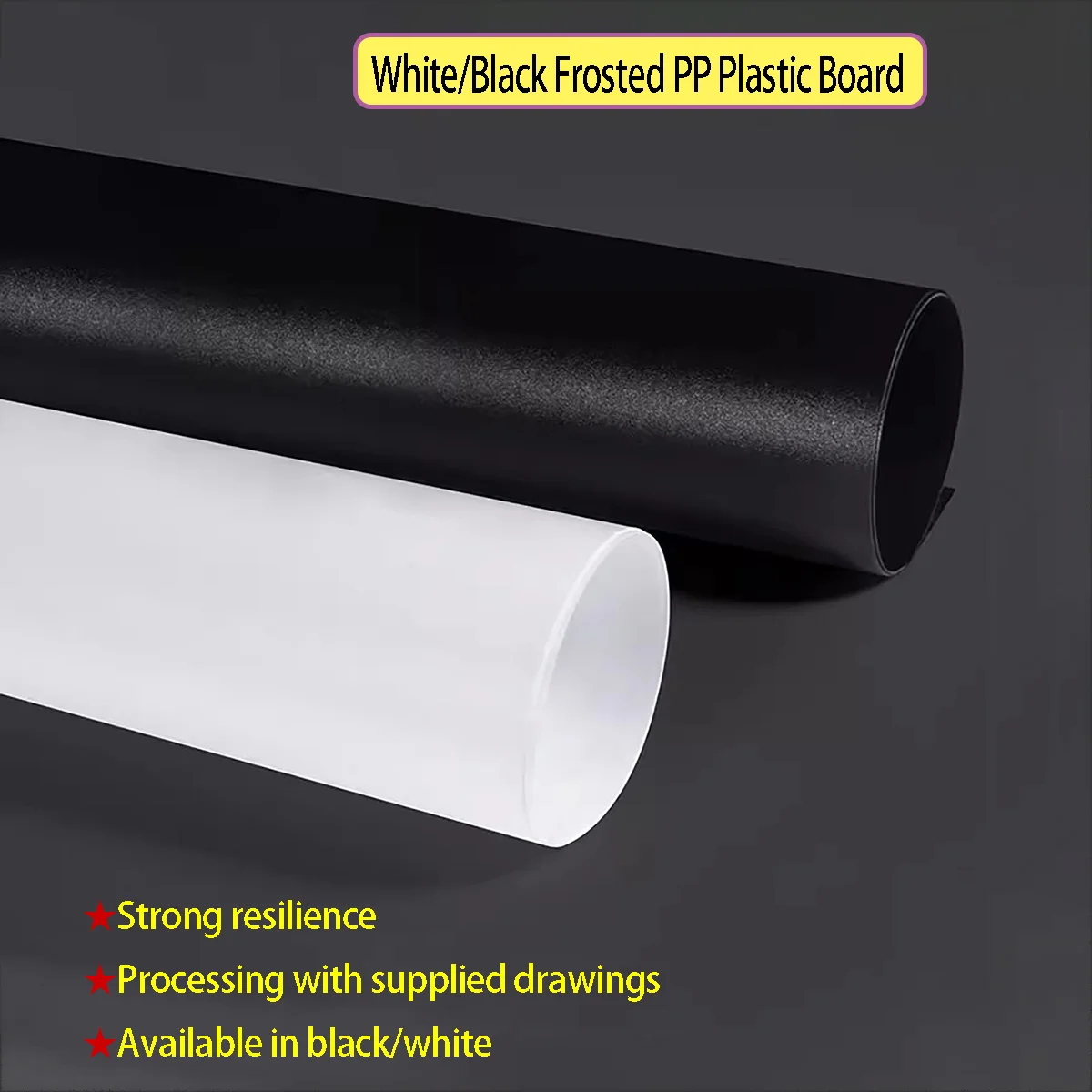 White / Black Double Side Frosted PP Plastic Sheet 100~300mm Model Sheet DIY Model Material Thickn