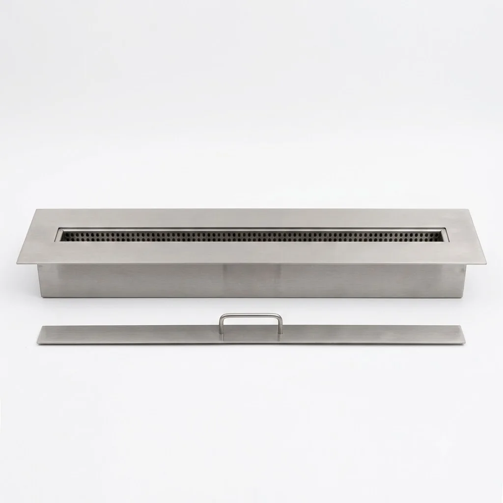 SXFierplace TG Manual Lift-Lid Bioethanol Fireplace Burner Insert – Stainless Steel | SXFireplace