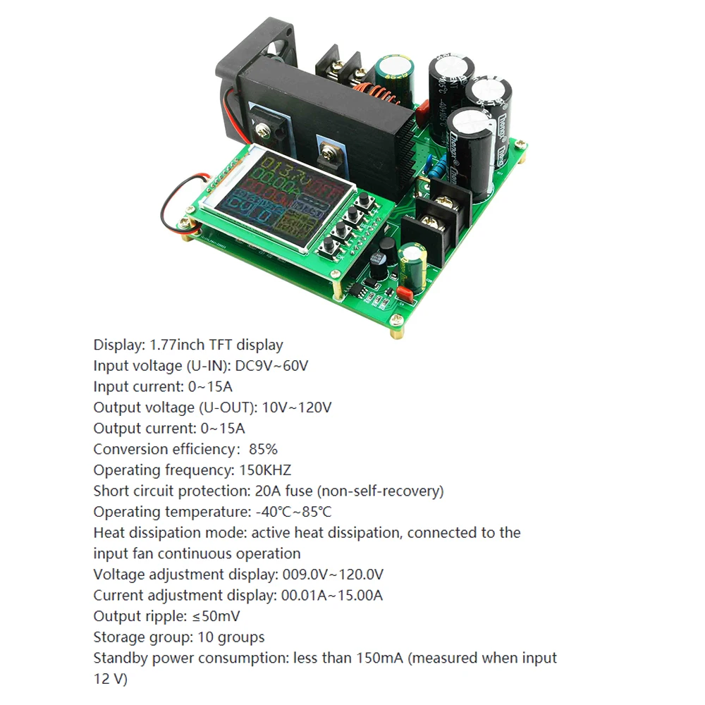 Convertitore Boost 900W 15A modulo di tensione costante a corrente costante DC9-60V ingresso DC10-120V regolatore trasformatore di tensione di uscita
