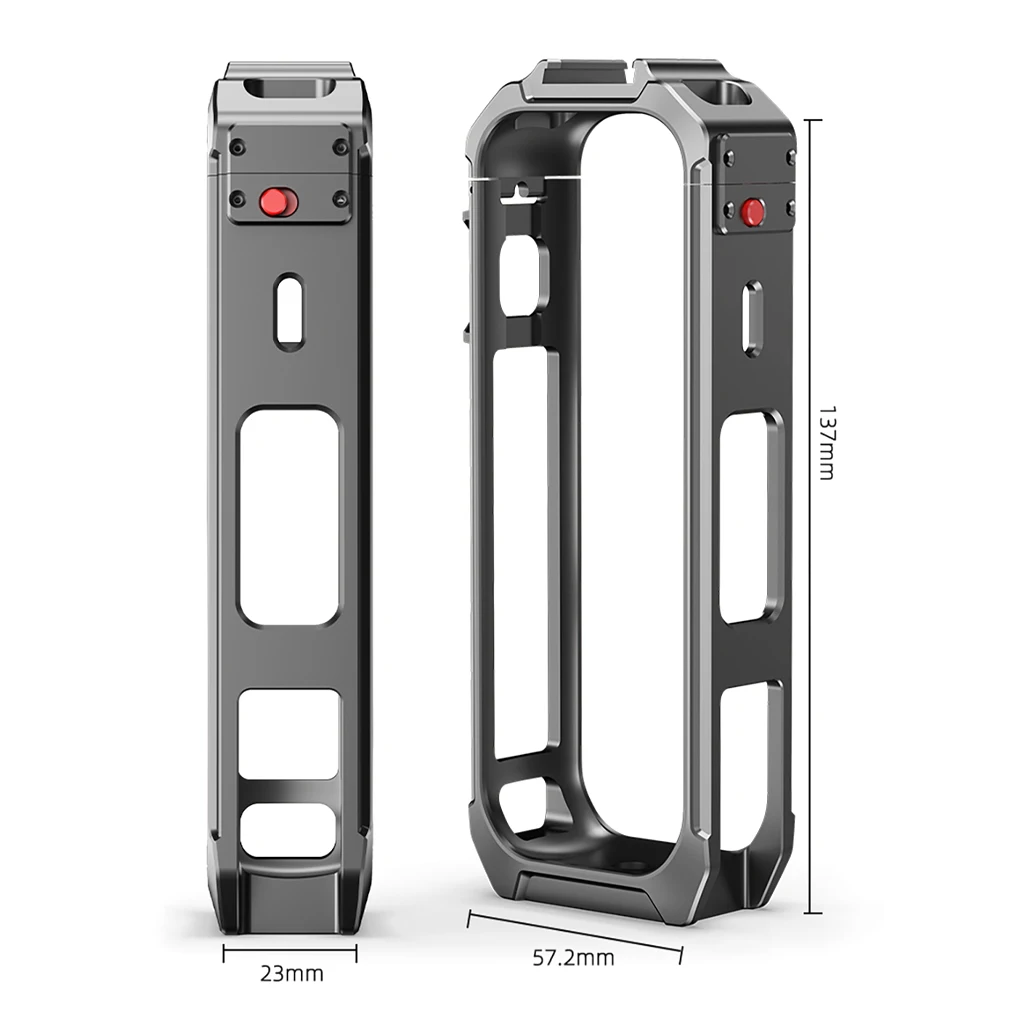 Für Insta360 X5 Erweiterung Fall Metall Schutz Rahmen Mit Kalten Schuh Halterung Magnetische Basis für Insta 360X5 Kamera Käfig Rig – Detail 18