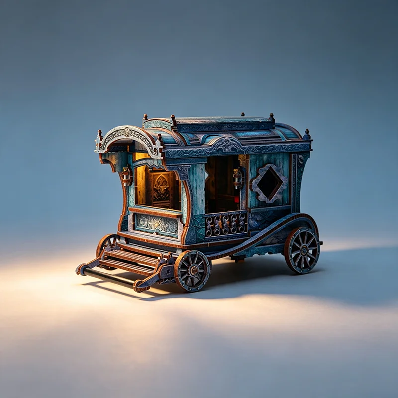 3D Hand-Assembled Gothic Style Agate Dragon Chariot Miniature Model DIY Craft Decor Gift for Collectors