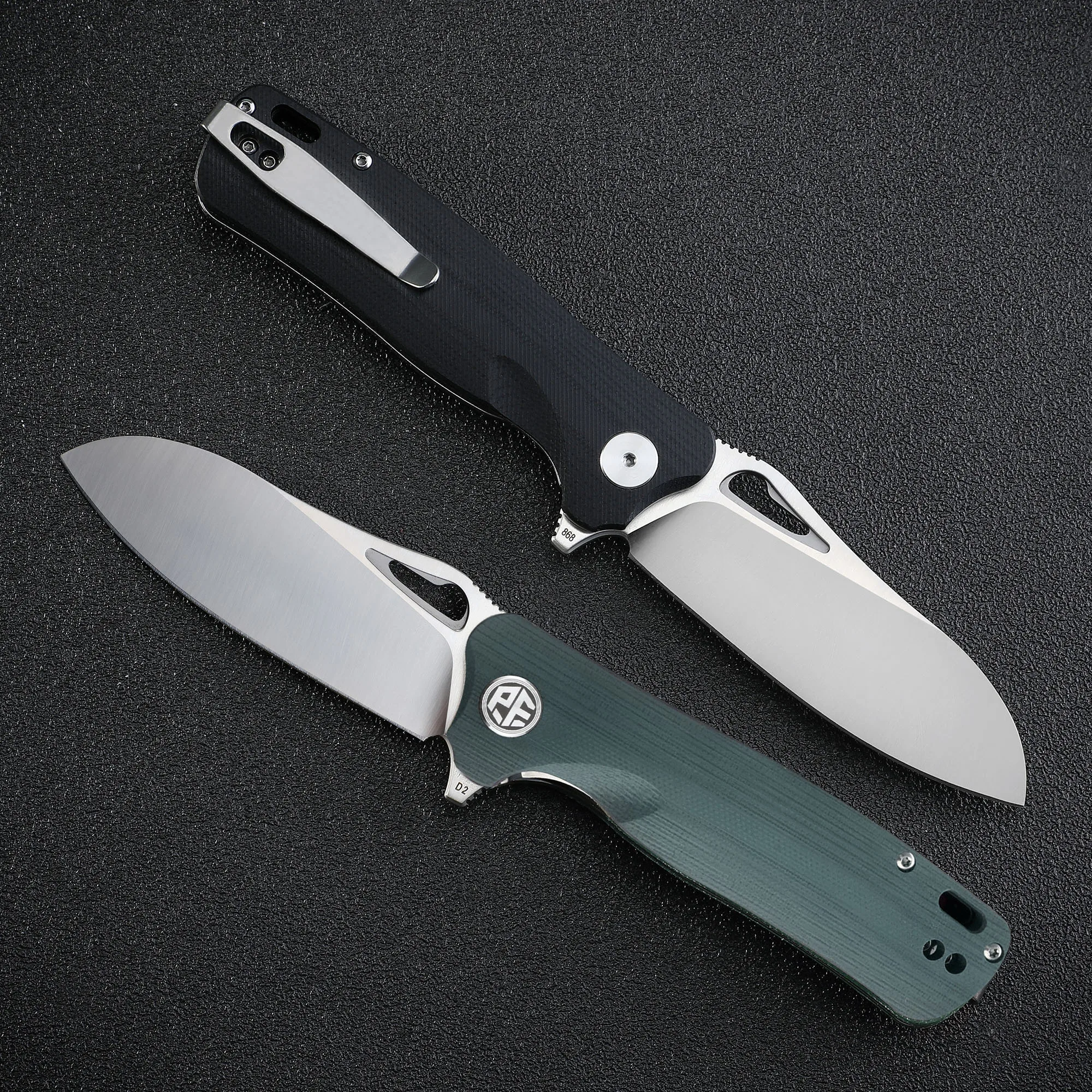 Petrified Fish PF868 Folding Utility Knife D2 Steel Satin Blade G10 Handle Camping Fishing Bearing Outdoor Knife edc Hand Tool