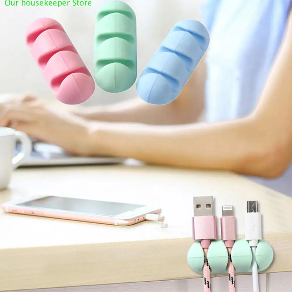 

2Pcs Organizers Headphone Headset Wire Wrap Cord Winder Organizer Cable Collector Silica Housekeeping