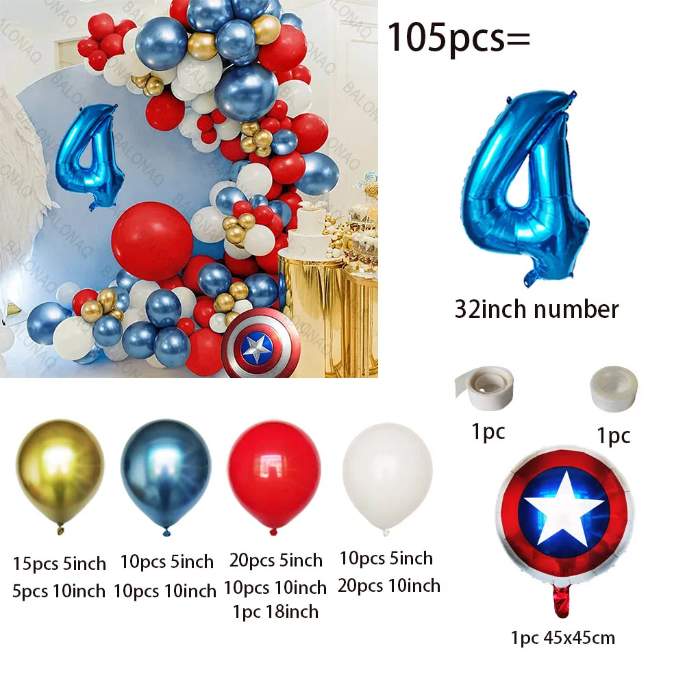 1Set Captain America Balloons Shield Kids Birthday Party Decoration Baby Shower The Avengers Inflatable Toys Air Globos