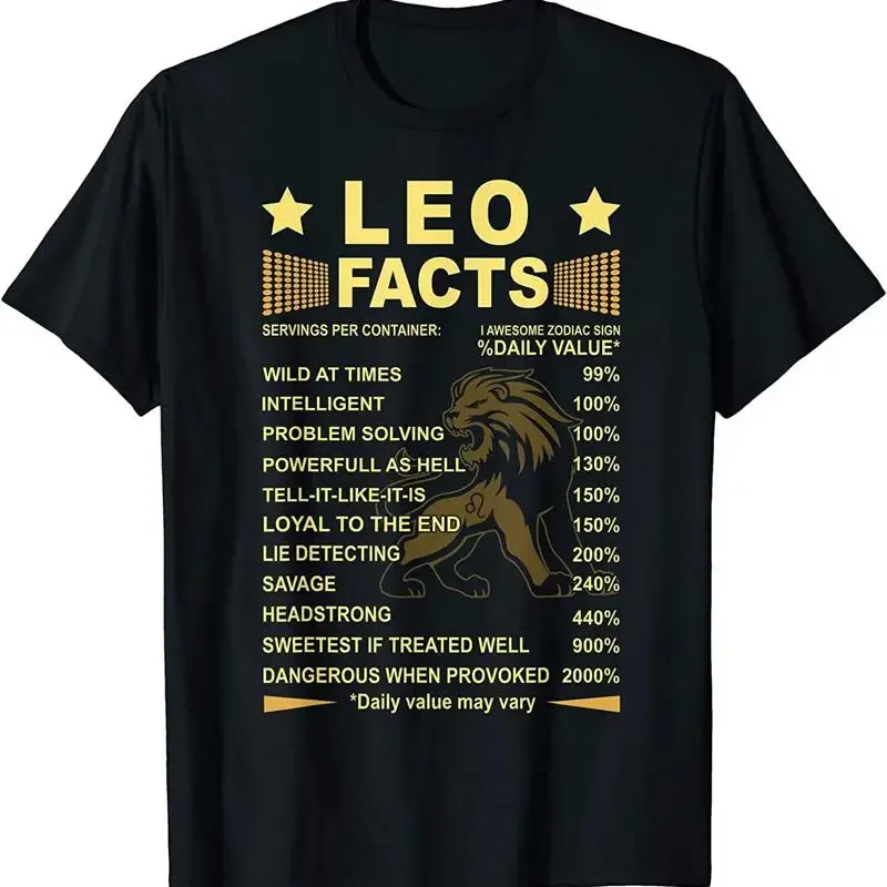 New Leo Facts Zodiac Funny Birthday T Shirt Made In Usa