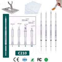 YIHUA One-piece heater iron tip I/K/Si/SK C210 Soldering iron head Efficient Heat Suitable for welding station repair