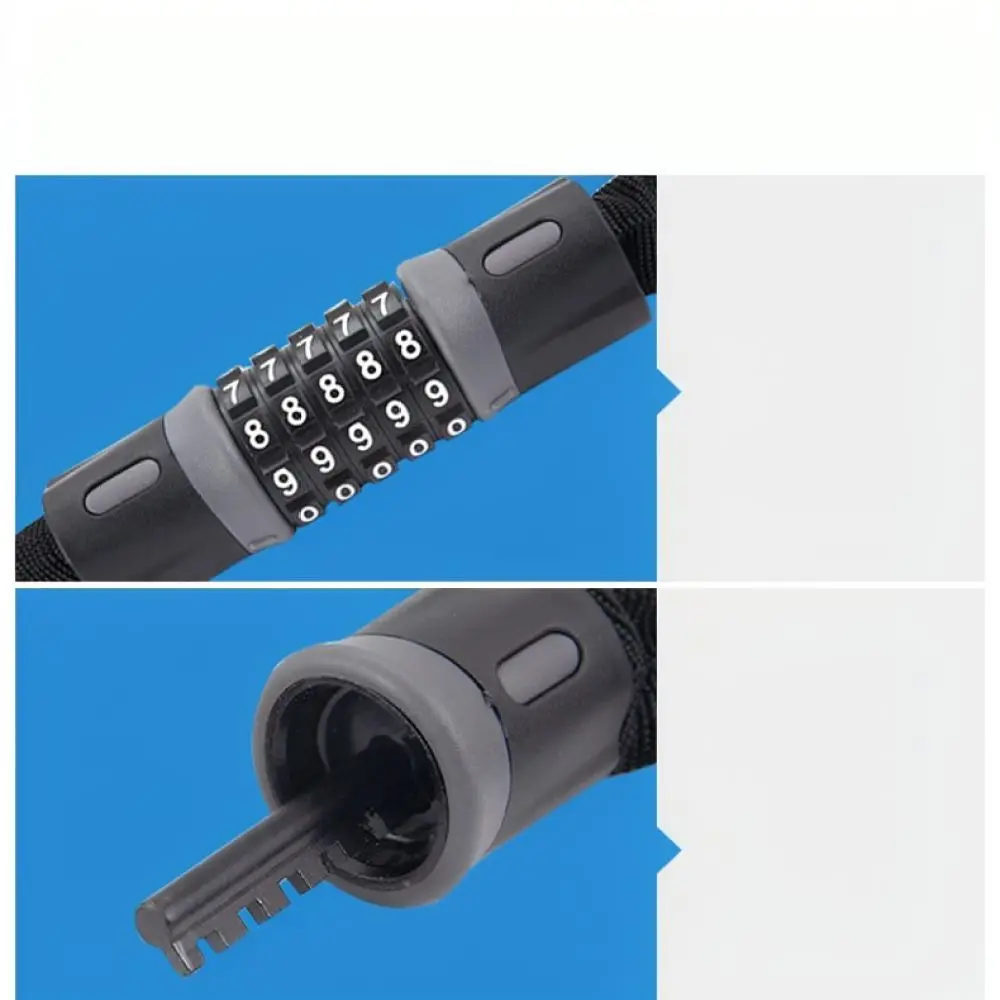 Portable Bike Anti Theft Chain Lock For KUASUODT Electric Scooter Bicycle Stainless Steel Combination Security