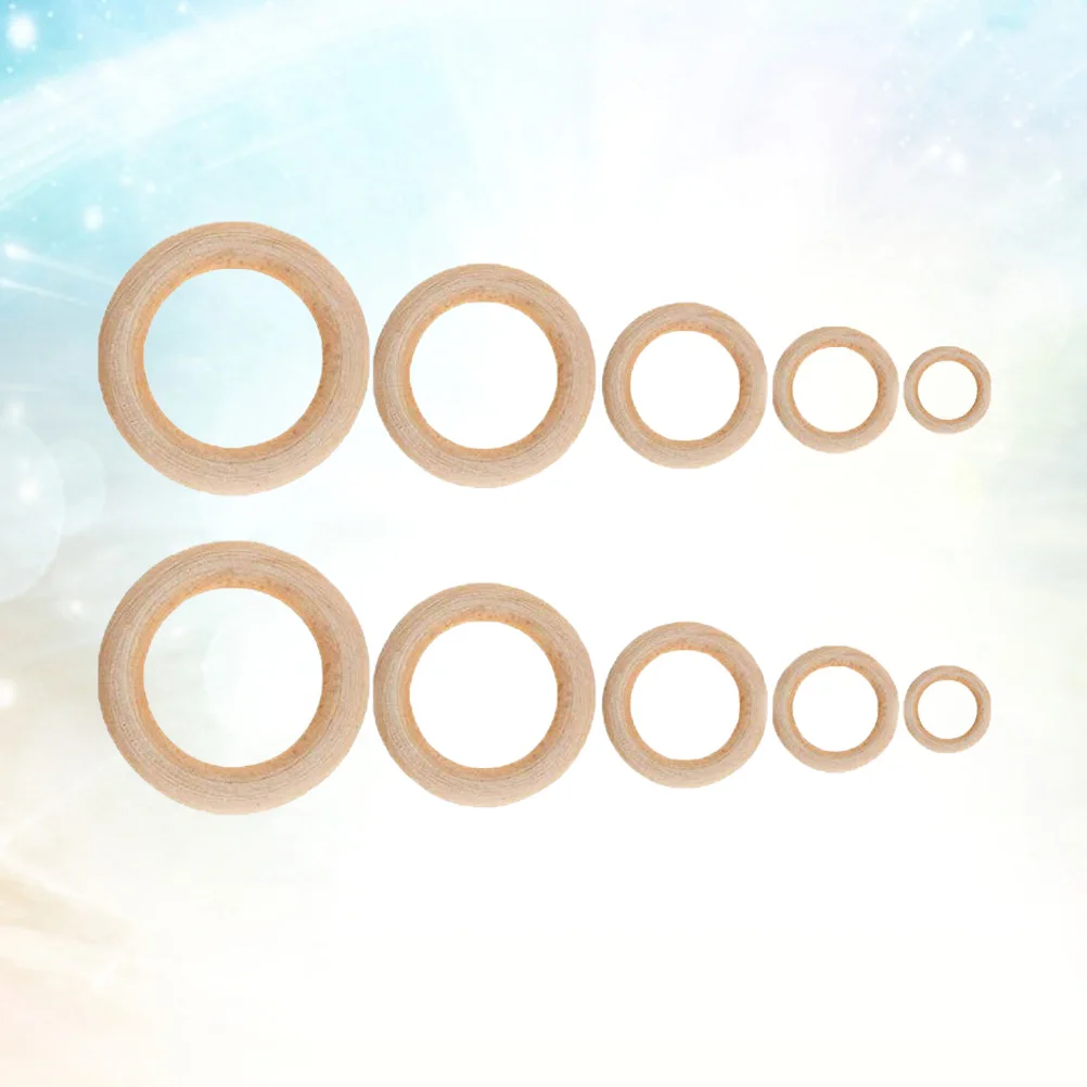 

50 Pcs Rings Wood Pendant Solid Bamboo DIY Accessories Circles Smooth Wood Craft Projects Jewelry Making