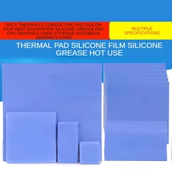 Dissipação De Calor Silicone Graxa Pad, CPU Placa Gráfica De Armazenamento, Notebook, Condutiva Térmica, Filme De Silicone, 5Pcs