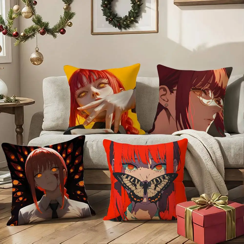 أنيمي بالمنشار رجل ماكيما-كرتون كيس وسادة حريري أنيق الراحة أريكة سرير غير مرئية سستة الشاطئ المخدة