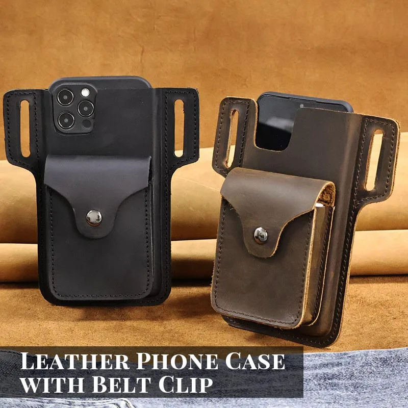 1pcLeather phone case leather beltbelt phone holder,leather phone case with small pocket, suitable for 15 Pro Max, 14 Pro Max,