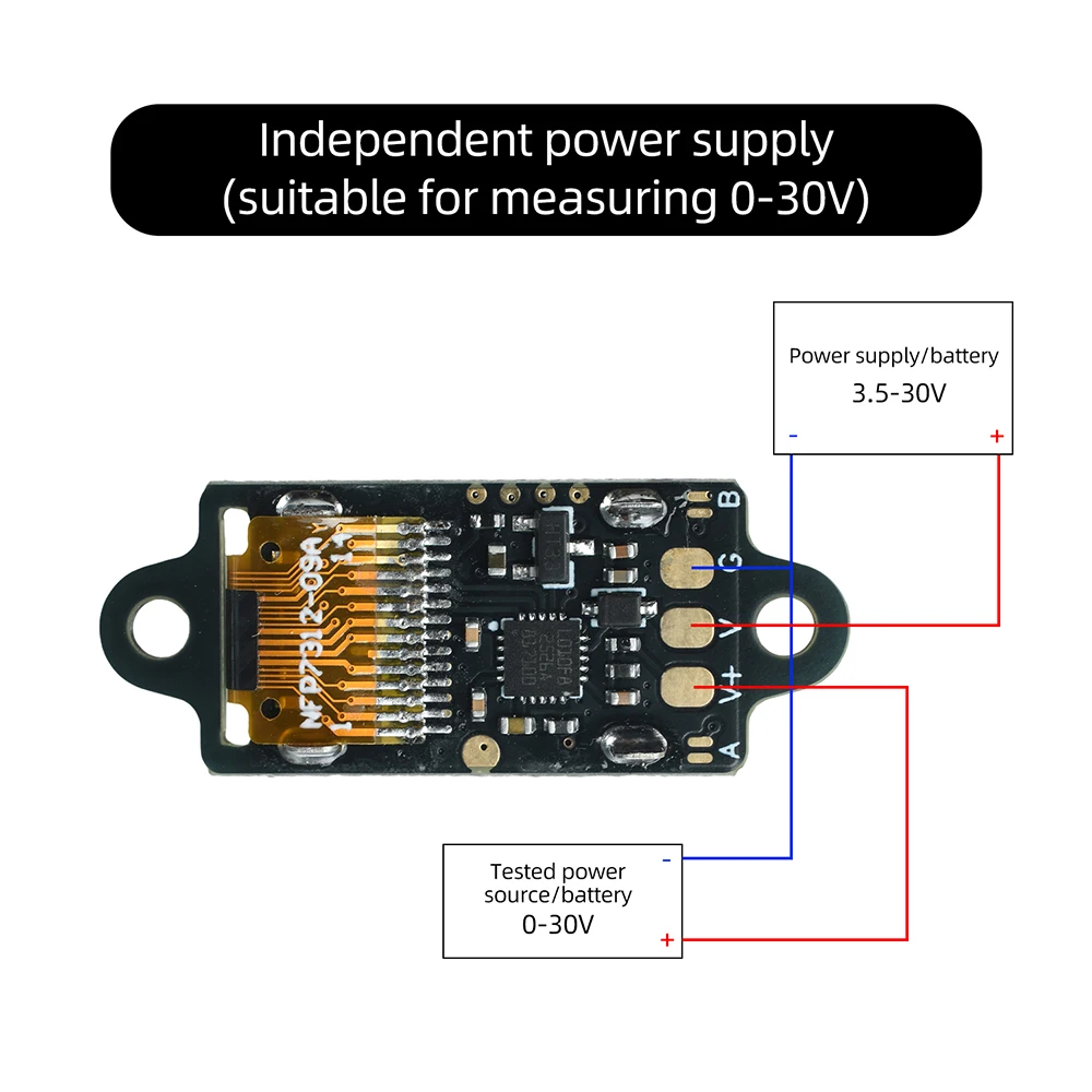 DC 0-30V Mini Ultraflaches 0,5-Zoll-OLED-Digital-Voltmeter Anzeigegerät mit 12-Bit-ADC für Autobatterie-Stromversorgung – Detail 6