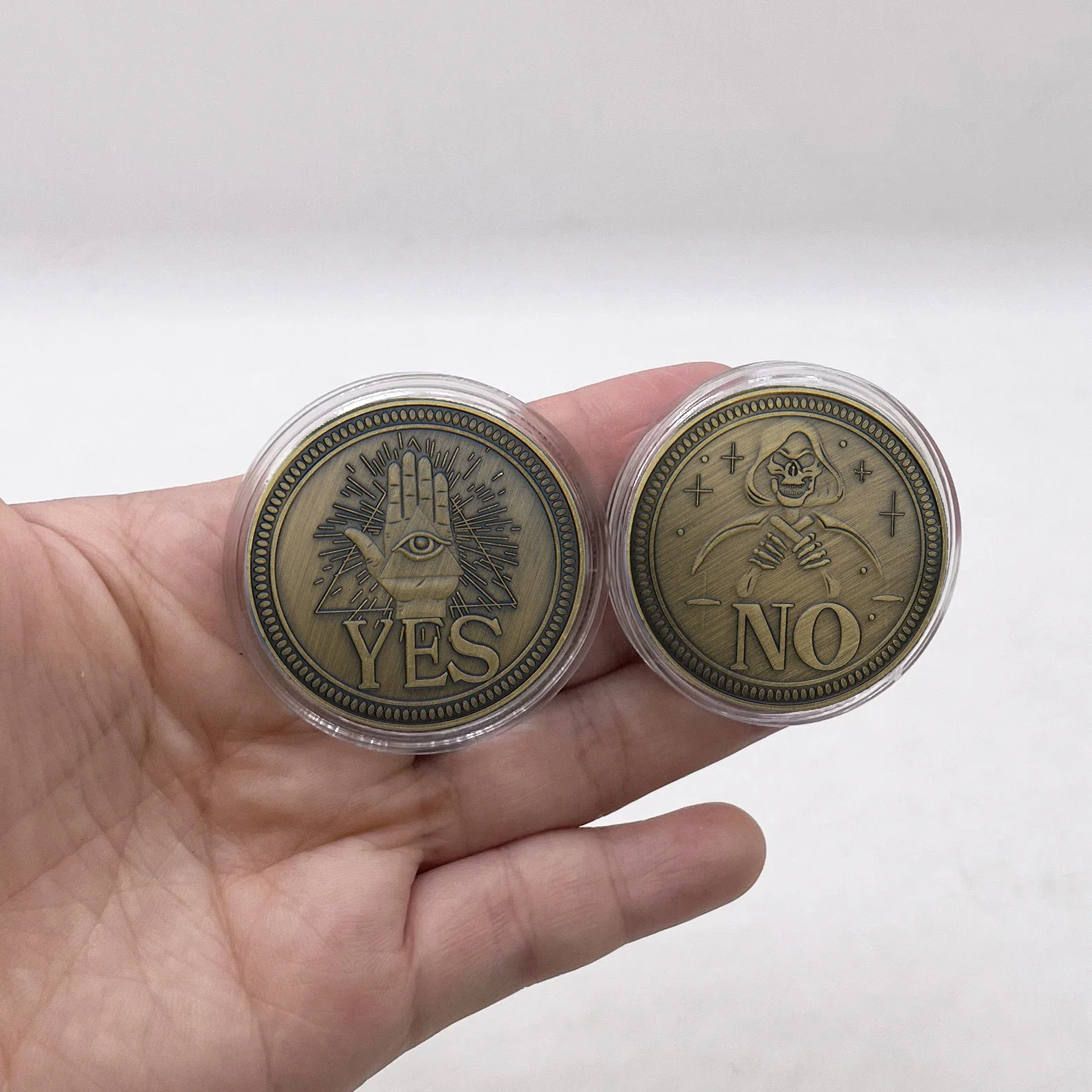 Yes/No Gothic Prediction Decision Coin All Seeing Eye Or Death Angel Nickel USA Morgan Dollar Coinn Souvenir Commemorative Coin