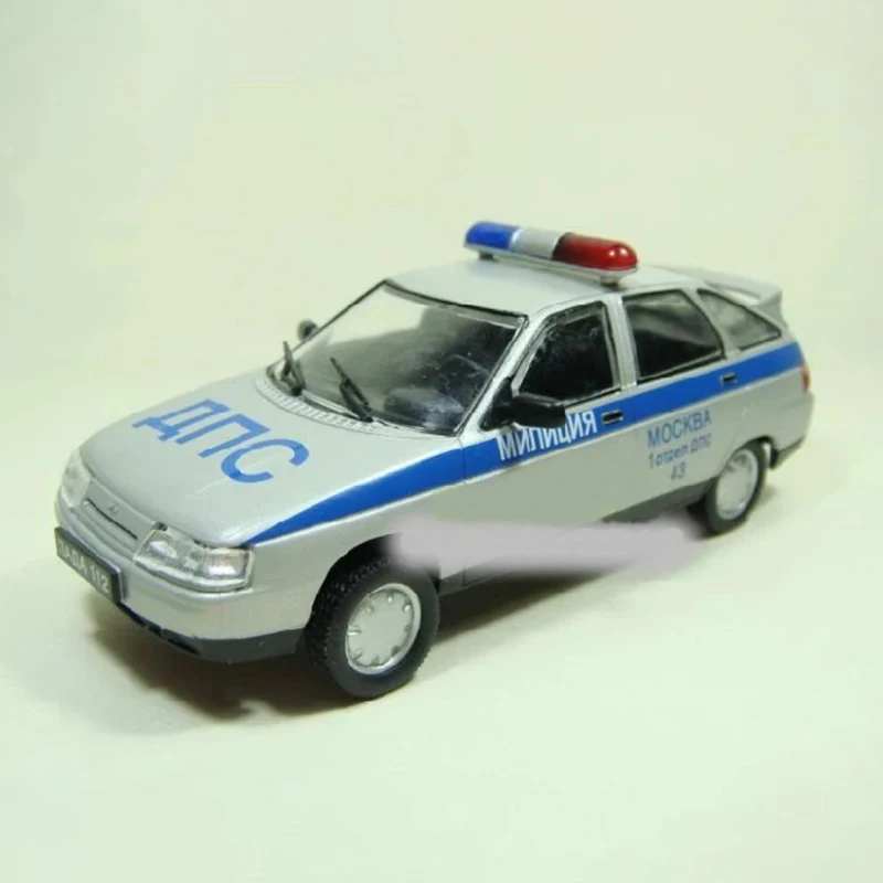 Original 1:43 Scale DEA BA3-2112 Russia Old Police Alloy Car Model Static Collection Decorated Holiday Gifts Toys