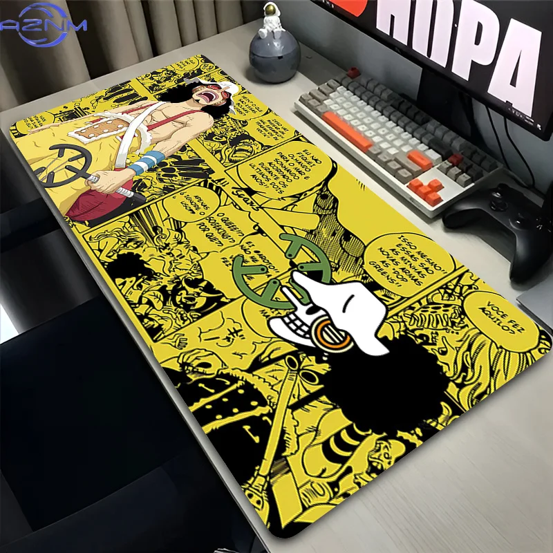 Popular Mouse Pad one piece Usopp Gamer Computer Desk Mat one piece Zoro Anime Extended Mousepad Locking Edge Laptop Mouse Mat