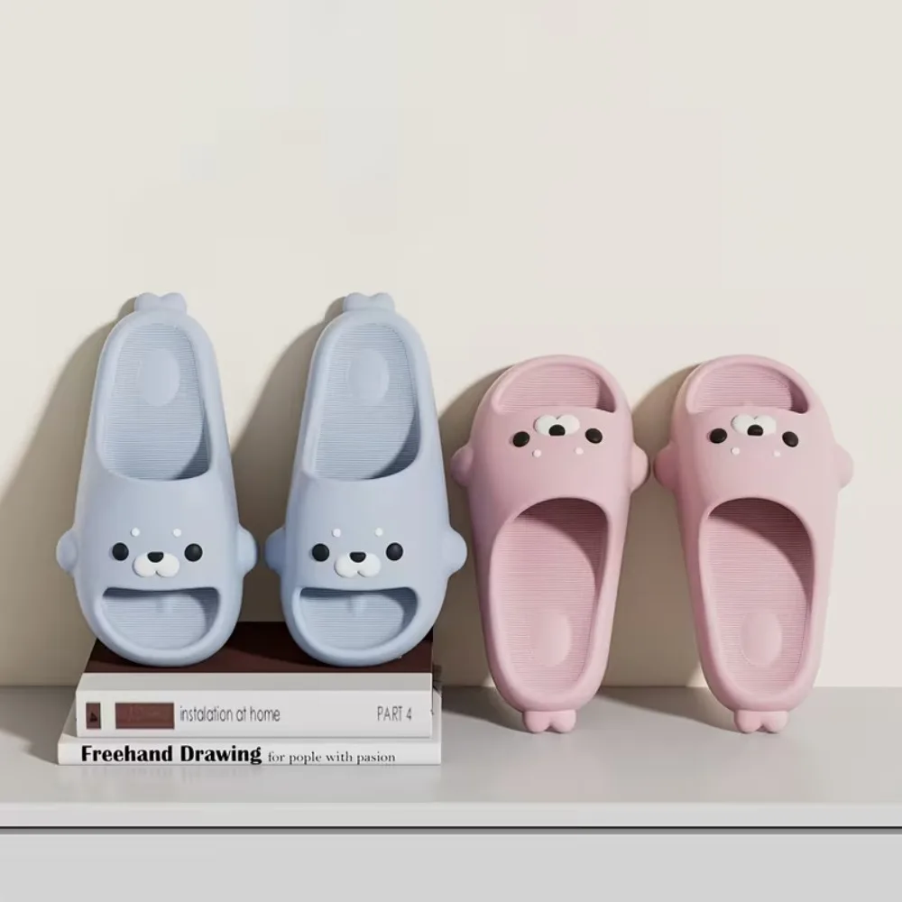 Women Men Cartoon Cute Seal Home Slippers Summer Bathroom Slides Soft Bottom Non Slip Indoor House Sandals outdoor beach Shoes