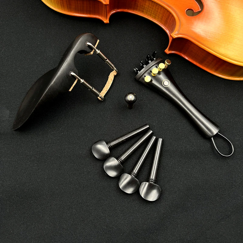 1 set High quality 4/4 3/4 1/2 1/4 Violin Parts accessories fittings,Tailpiece+Tuning pegs+Endpins+Chin rest/Chin Holder