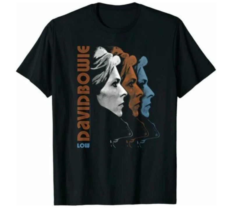 David Bowie low-rise unisex T-shirt, fun black retro T-shirt, pure cotton couple's summer street style shirt  graphic t shirts