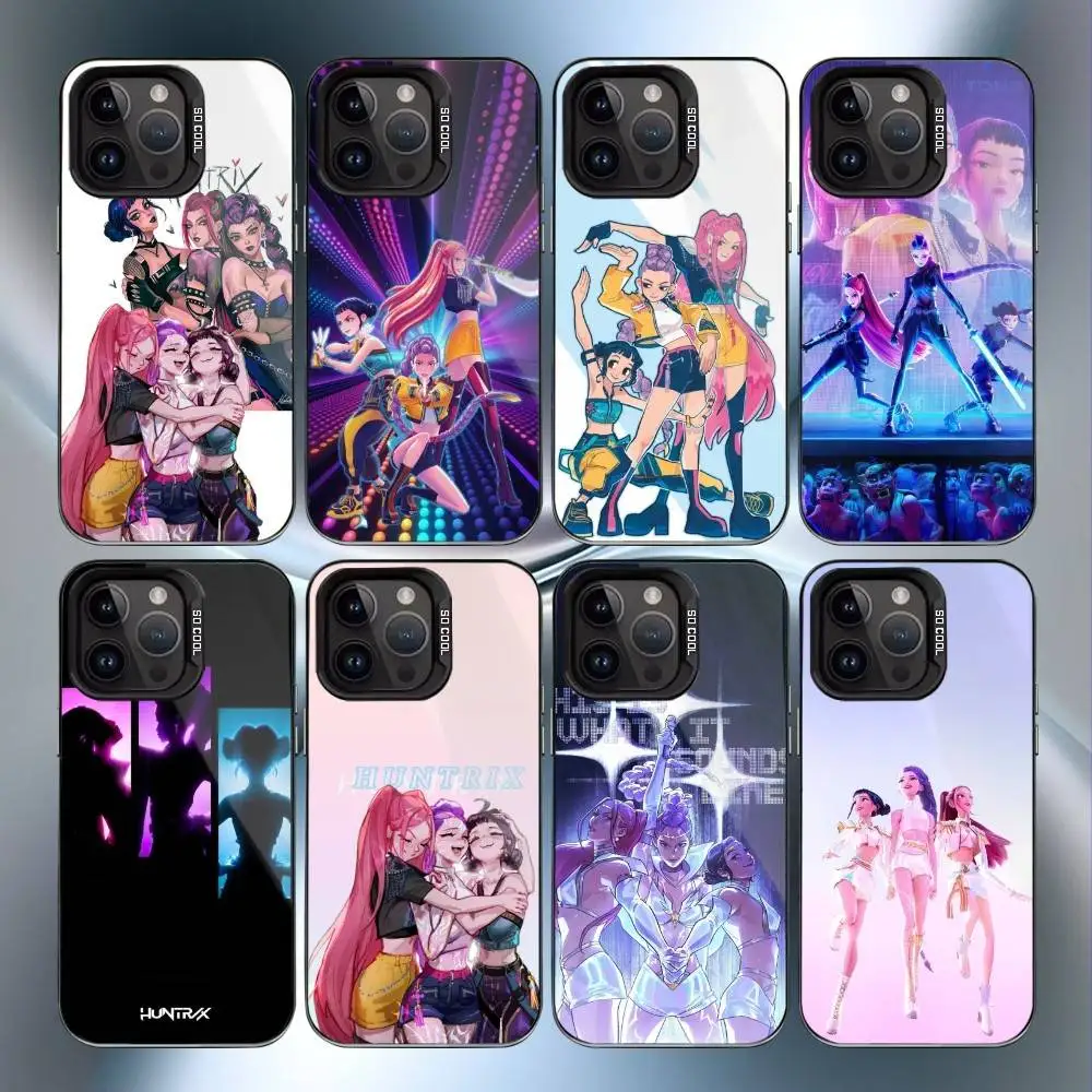

KPop D-Demon H-Hunters Phone Case For iPhone17,16,15,14,13,12,11 Plus,Pro Max Black Candy Matte Shockproof Cover