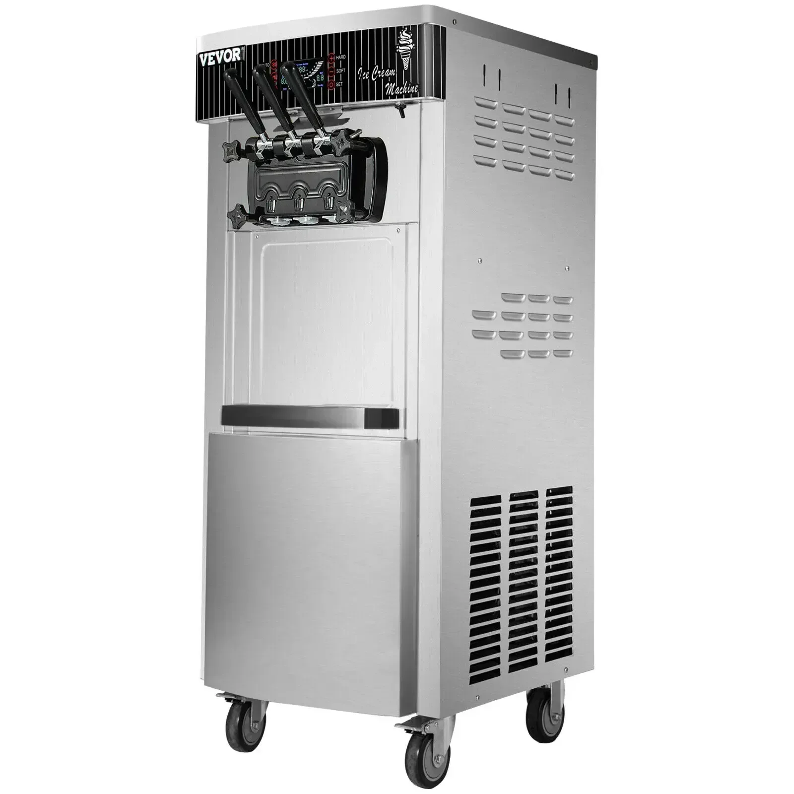 

Sihao Commercial Soft Ice Cream Machine 2200W 20-28L/H Ice Cream Maker Double 6L Hoppers Ice Cream Making Machine YKF-8228H