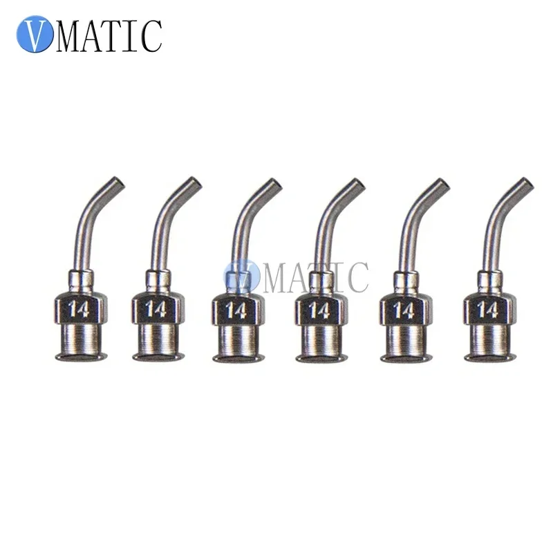 Free Shipping 12Pcs 14G 45 Degree Bent Stainless Steel Dispensing Needle 1/2 Inch