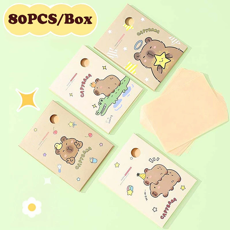 80pcs Facial Absorbent Paper Face Wipes Wood Pulp Anti-Grease Paper Oil Absorbing Sheets Cosmetics Makeup Facial Cleaning Tools