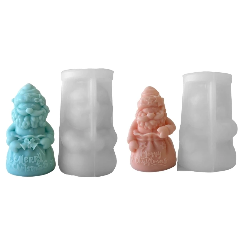 Molde vela Papá Noel navideño, molde silicona vela Papá Noel detallado para creaciones únicas velas navideñas