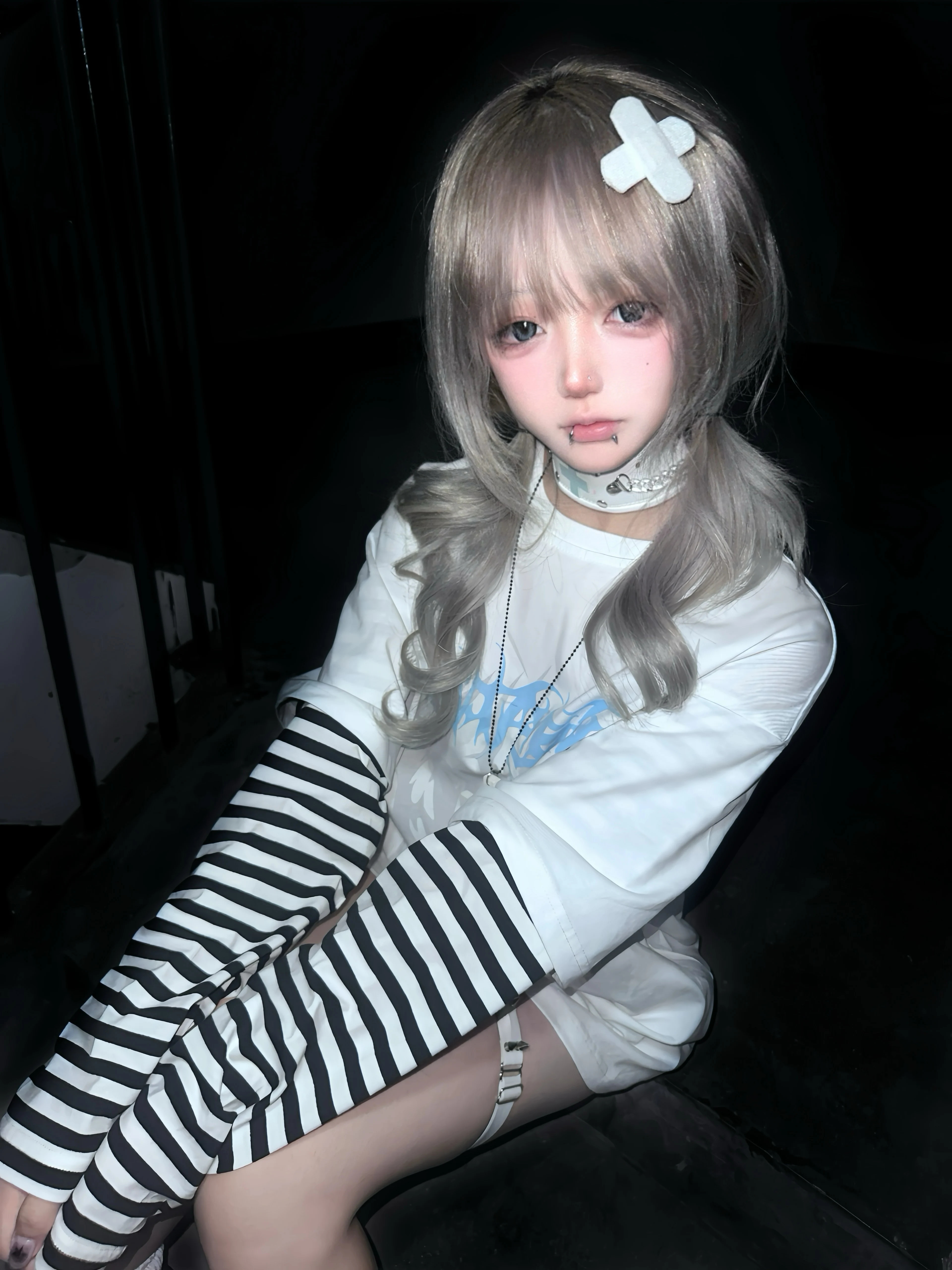 Japanese Mine Style Subculture Harajuku Fake Two-piece Splicing Long Sleeve Round Neck Loose Casual T-shirt Top For Women Autumn image 4