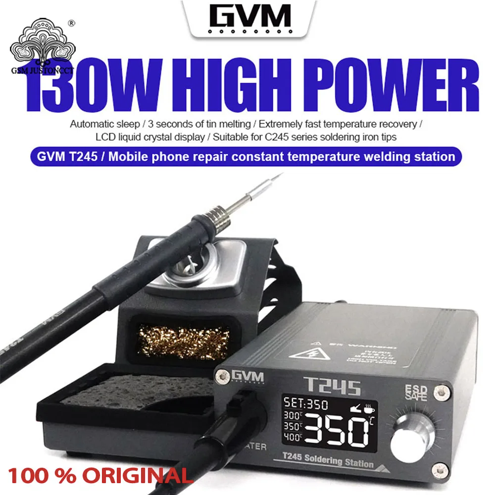 

GVM T245 130W High Power Soldering Station Mobile Phone Repair Constant Temperature Welding C245 Series Soldering Iron Tips