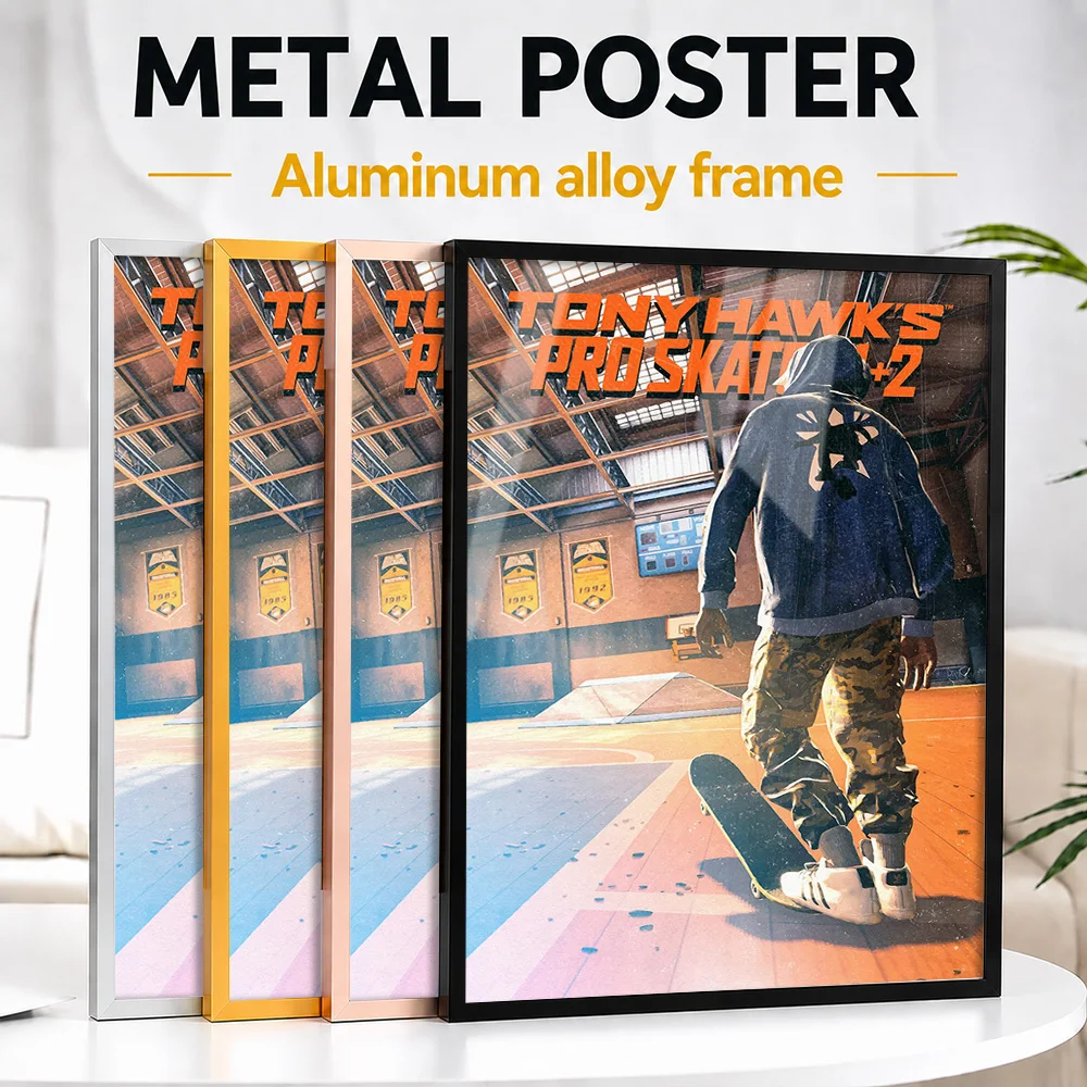 Tony Hawk Pro Skater Two Framed Aluminum Metal Poster Personalized Cinematic Style Wall Art For Home Office And Gaming Lounge