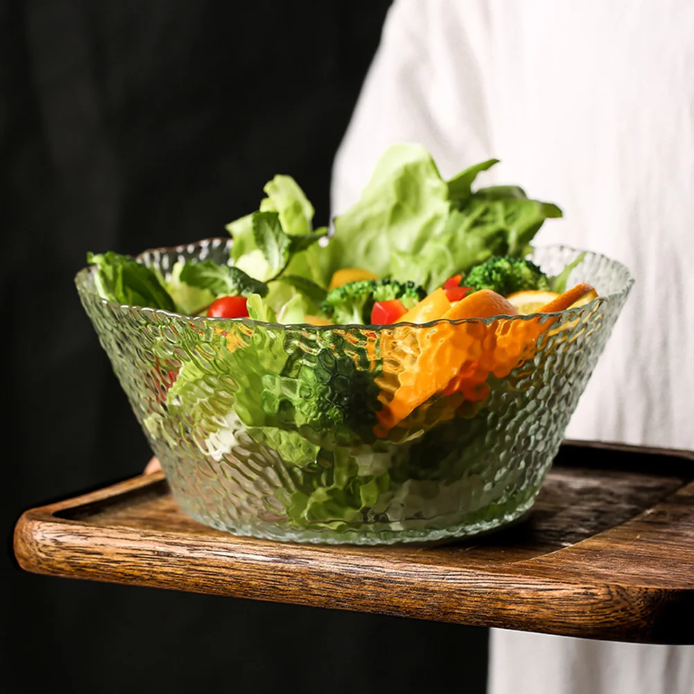 

Vegetable Bowl Serving Transparent Salad Clear Bowls Fruit Container Glass Dessert
