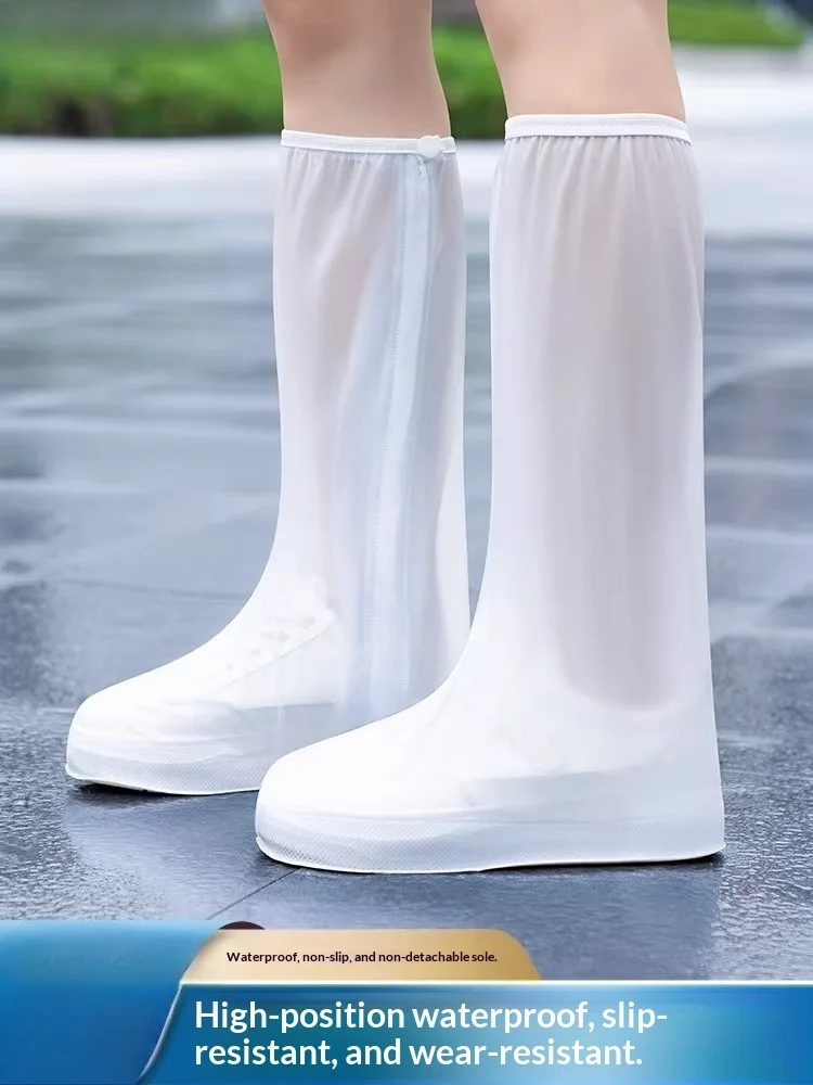 

Waterproof shoe covers, non-slip for rainy days, thickened and wear-resistant sole, rainproof high-top transparent boot covers