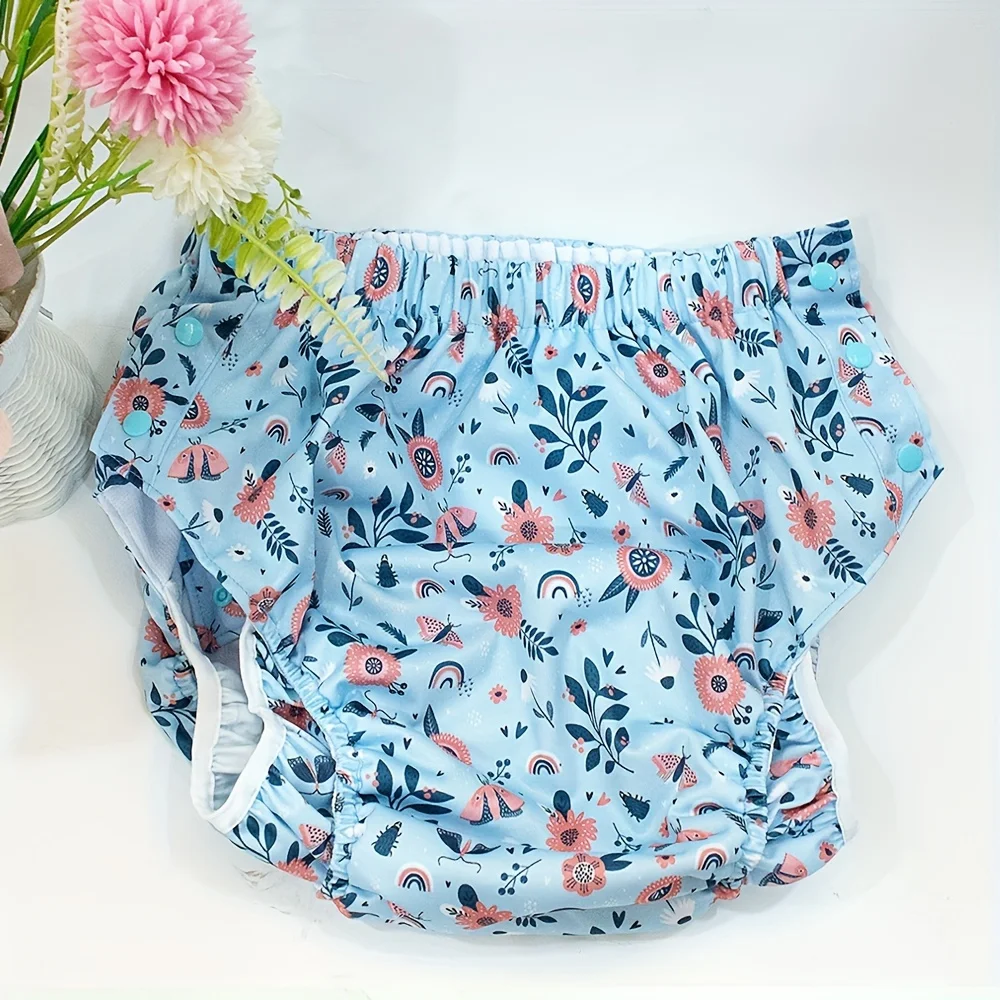 حفاضات قماشية قابلة لإعادة الاستخدام للبالغين - مشبك جانبي قابل للتعديل مع حشوة ماصة، ساق مانعة للتسرب وقابلة للغسل + وسادتان حفاضات فائقة الدقة #5