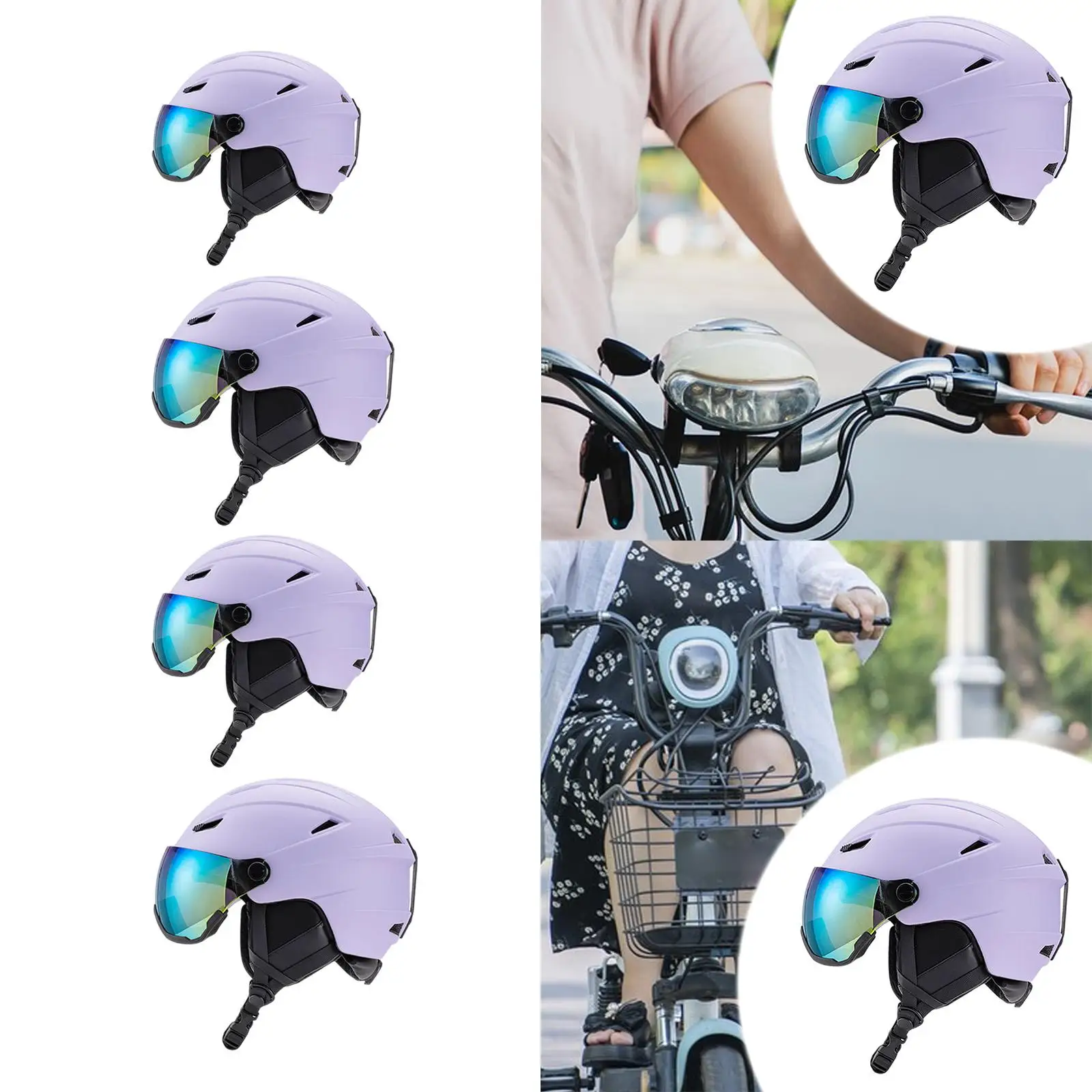 

Skateboard Helmet Purple for Men Women Adjustable Snow Sports Helmet