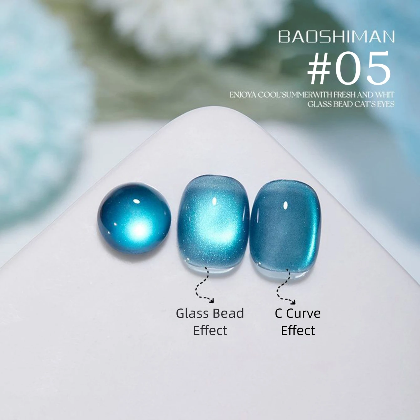 MIANEL Island Summer Cat Eye Gel Nail Polish 2026 Summer New Transparent Cool-Tone Fresh Blue Cat Eye for Nails