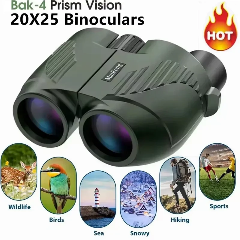 

Профессиональный бинокль 20X25 HD, карманный, водонепроницаемый, для кемпинга и наблюдений, портативный оптический телескоп для охоты на открытом воздухе