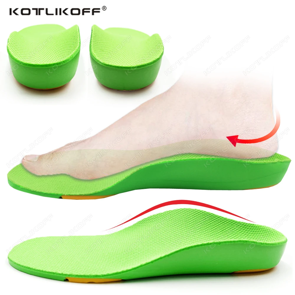 Unisex Kids Orthopedic Insoles comfortable Soft Elastic Non Slip Arch Support for Flat Foot Plantar Fasciitis Sneaker Insoles