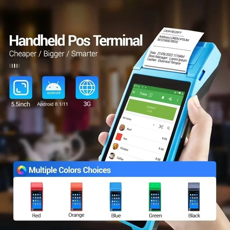 طابعة محطة Pos Q2i المحمولة Pos مقاس 5.5 بوصة تعمل بنظام أندرويد 8.1/11 آلة الدفع اللوحي Pos آلة عد التذاكر اليانصيب #2